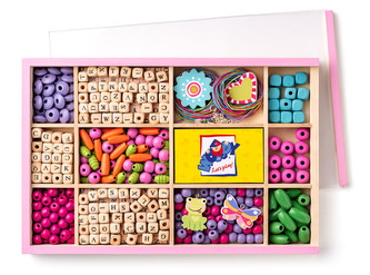 Korálky ABC v krabičce