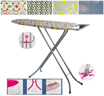 Žehlící prkno 114x34cm kulatý plech