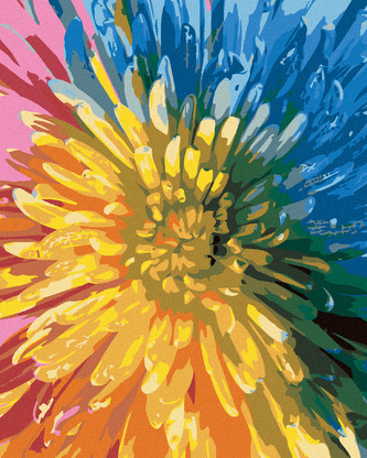 Malování podle čísel - DUHOVÁ KVĚTINA - 80x100 cm, vypnuté plátno na rám