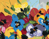 Malování podle čísel - MIX BAREVNÝCH KVĚTIN - 80x100 cm, bez rámu a bez vypnutí plátna
