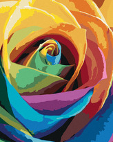 Malování podle čísel - DUHOVÁ RŮŽE - 80x100 cm, vypnuté plátno na rám