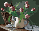 Malování podle čísel - TULIPÁNY VE DŽBÁNKU - 80x100 cm, bez rámu a bez vypnutí plátna