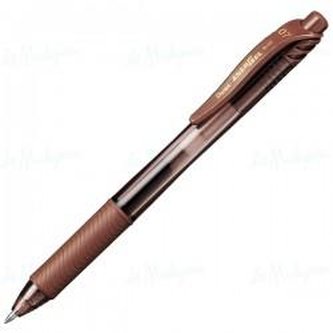 Gelové pero "EnerGelX BL107", hnědá, 0,35 mm, s víčkem, PENTEL BL107-EX