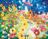 Malování podle čísel - BAREVNÉ KVĚTINOVÉ POLE - 80x100 cm, bez rámu a bez vypnutí plátna