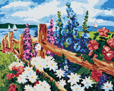 Malování podle čísel - ROZKVETLÉ KVĚTINY NA LOUCE - 80x100 cm, bez rámu a bez vypnutí plátna