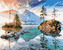 Malování podle čísel - JEZERO HINTERSEE V NĚMECKU - 40x50 cm, vypnuté plátno na rám