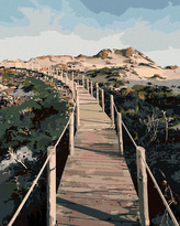 Malování podle čísel - DŘEVĚNÁ LÁVKA V PARKU SINTRA-CASCAIS - 80x100 cm, vypnuté plátno na rám