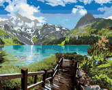 Malování podle čísel - SCHODY K JEZERU - 40x50 cm, bez rámu a bez vypnutí plátna