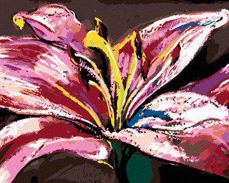 Malování podle čísel - VELKÁ RŮŽOVÁ LILIE - 80x100 cm, vypnuté plátno na rám Malování podle čísel - VELKÁ RŮŽOVÁ LILIE - 80x100 cm, vypnuté plátno na rám