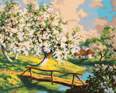 Malování podle čísel - KVETOUCÍ ZAHRADY - 80x100 cm, vypnuté plátno na rám