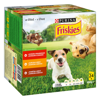 Kap.FRISKIES ADULT Dog multipack hovezi.kure,jehneci ve stave 24x100g