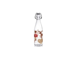 Láhev sklo patentní uzávěr 500ml kulatá  VÁNOCE