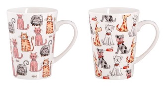 Hrnek porcelán 460ml  KOČKA a PES