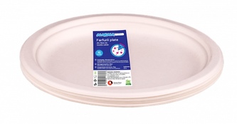 Talíř z cukrové třtiny jednorázový hluboký 400ml 50ks