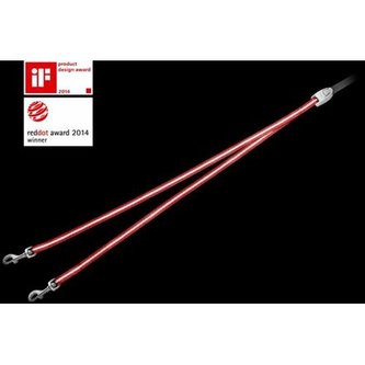 Vario DUO Belt S - nylonová rozdvojka pro dva psy, červená - DOPRODEJ