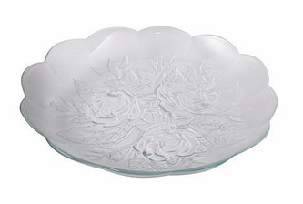 Talíř sklo ¤17cm  RŮŽE