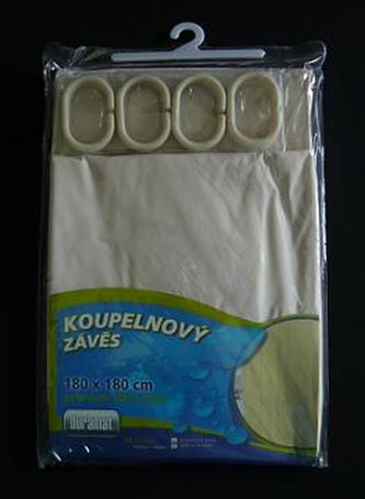 Závěs koupelnový 180x180cm PVC bílý