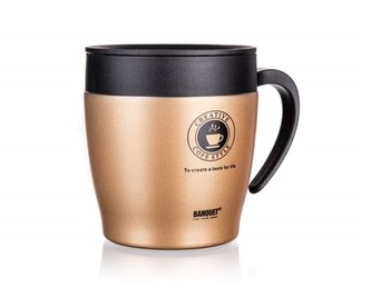 Hrnek termo nerez/plast 330ml cestovní  TAZZA bronz