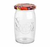 Sklenice zavařovací 335ml s víčkem 6ks ryté  FRUIT