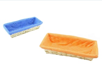 Košík rákos s textilem  COLOR
