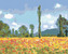 Malování podle čísel -  MAKOVÉ POLE V GIVERNY (CLAUDE MONET) - 40x50 cm, vypnuté plátno na rám