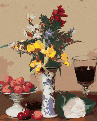 Malování podle čísel - ZÁTIŠÍ ZASNOUBENÍ (HENRI FANTIN-LATOUR) - 40x50 cm, bez rámu a bez vypnutí plátna Malování podle čísel - ZÁTIŠÍ ZASNOUBENÍ (HENRI FANTIN-LATOUR) - 40x50 cm, bez rámu a bez vypnutí plátna