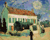 Malování podle čísel - BÍLÝ DŮM V NOCI (VINCENT VAN GOGH) - 80x100 cm, bez rámu a bez vypnutí plátna