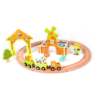 Vláčkodráha farma dřevěná 25 ks