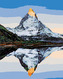 Malování podle čísel - HORA MATTERHORN A JEJÍ ODRAZ V JEZEŘE - 40x50 cm, vypnuté plátno na rám