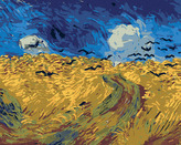 Malování podle čísel - POLE S HAVRANY (VINCENT VAN GOGH) - 80x100 cm, vypnuté plátno na rám