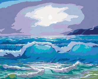 Malování podle čísel - VELKÉ VLNY - 40x50 cm, vypnuté plátno na rám Malování podle čísel - VELKÉ VLNY - 40x50 cm, vypnuté plátno na rám