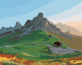 Malování podle čísel - DOLOMITY - 40x50 cm, vypnuté plátno na rám
