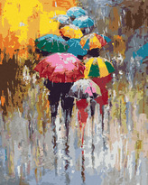 Malování podle čísel - DEŠTIVÝ DEN - 80x100 cm, vypnuté plátno na rám