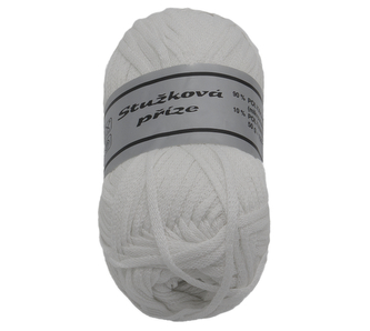 Příze STUŽKOVÁ - bílá - 50g / 109 m