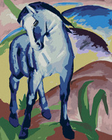 Malování podle čísel - MODRÝ KŮŇ (FRANZ MARC) - 80x100 cm, bez rámu a bez vypnutí plátna