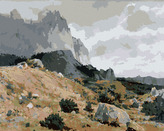Malování podle čísel - SKALNATÁ KRAJINA (IVAN SHISHKIN) - 40x50 cm, vypnuté plátno na rám
