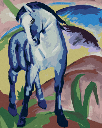 Malování podle čísel - MODRÝ KŮŇ (FRANZ MARC) - 80x100 cm, vypnuté plátno na rám