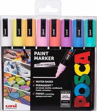 Posca Sada akrylových popisovačů 1,8-2,5 mm - pastelové barvy 8 ks Posca Sada akrylových popisovačů 1,8-2,5 mm - pastelové barvy 8 ks