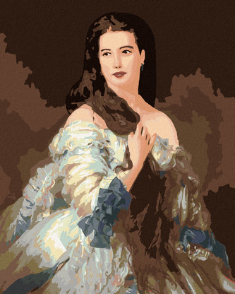 Malování podle čísel - PORTRÉT MADAM RIMSKY-KORSAKOVOVÉ (FRANZ XAVER WINTERHALTER) - 40x50 cm, vypnuté plátno na rám