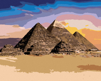 Malování podle čísel - EGYPT PYRAMIDY - 80x100 cm, bez rámu a bez vypnutí plátna