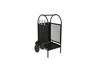 Vozík na dřevo + krbové nářadí 3ks