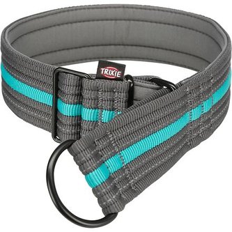 Polostahovací obojek FUSION, M-L: 38-48 cm/ 45 mm, grafit/oceán