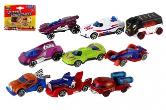 Auto Welly kov/plast 6-7cm, na volný chod, mix druhů, 1ks na kartě 11x9x3cm