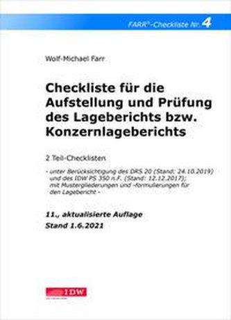 Checkliste 4 für die Aufstellung und Prüfung des Lageberichts bzw. Konzernlageberichts