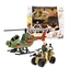 Vojenský set - voják, helikoptéra, džíp