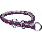 Nylonový obojek kulatý CAVO - fialovo/stříbrná DOPRODEJ - L-XL:52-60cm/18mm