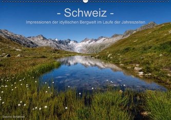 Schweiz - Impressionen der idyllischen Bergwelt im Laufe der Jahreszeiten (Wandkalender immerwährend DIN A2 quer)