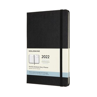 Moleskine Měsíční diář 2022 tvrdý černý L