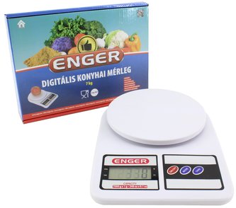 Váha kuchyňská 7 kg digitální bílá eng-065