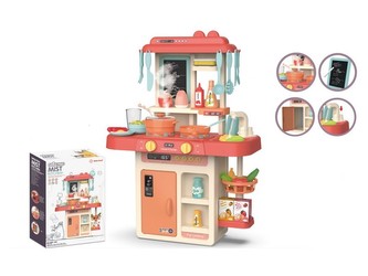 Kuchyň s příslušenstvím, 42 ks, se světlem,na baterie, 49,5 cm